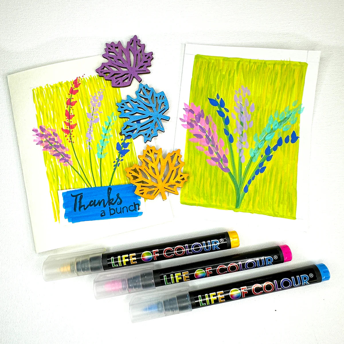 Life of Colour - Wildflowers Brush Tip Acrylic Paint Pens - Set of 12