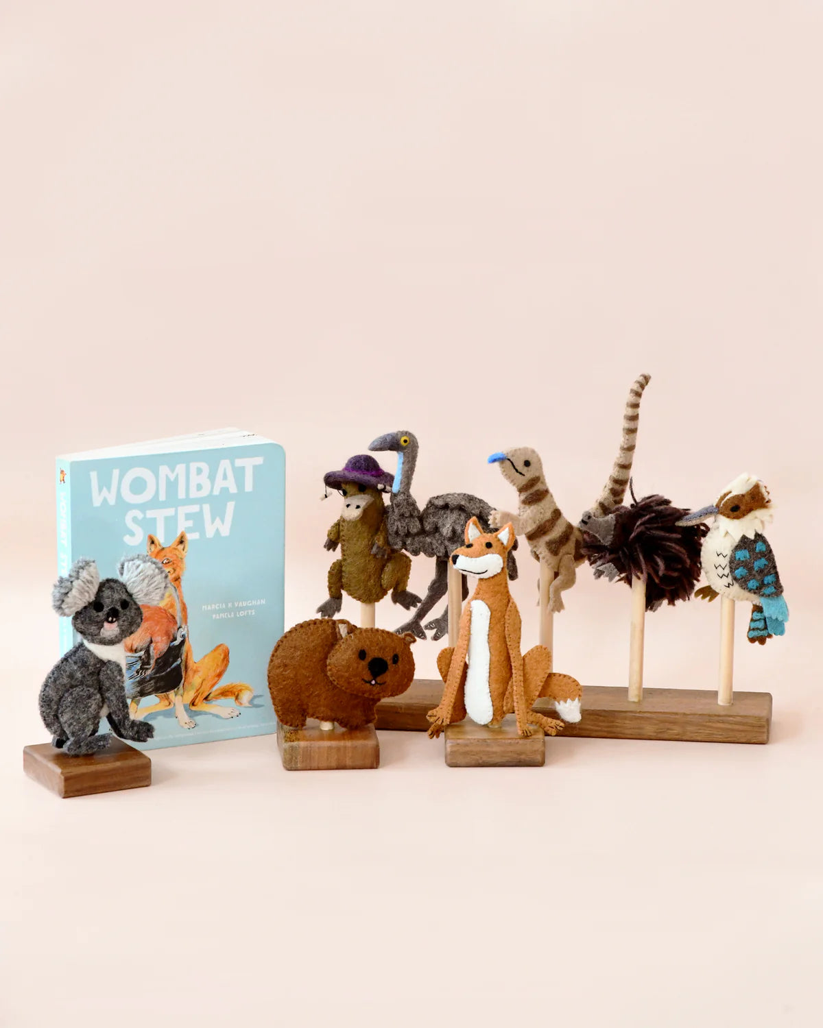Tara Treasures Wombat Stew Finger Puppets Set (Official Scholastic Australia Licensed)