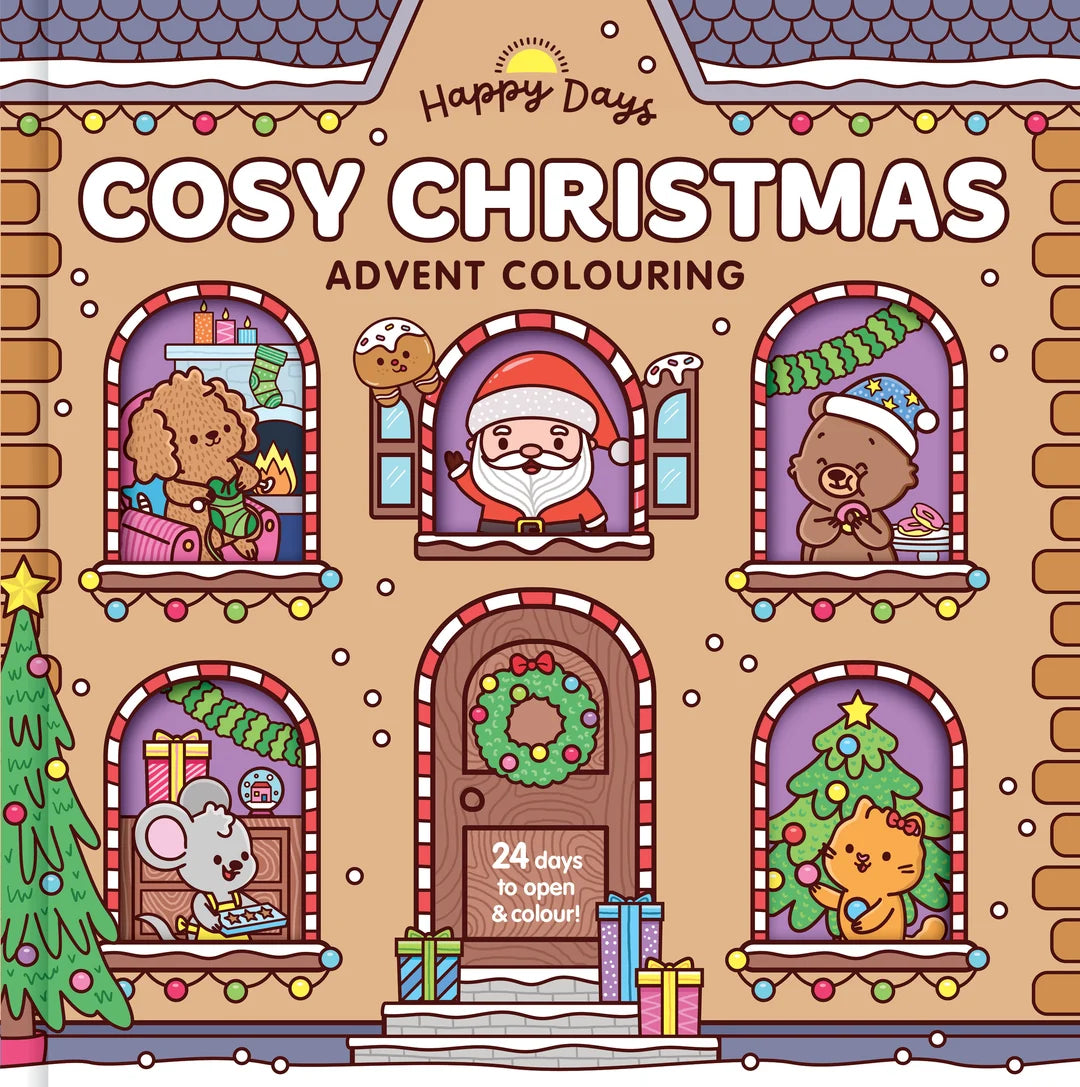Book | Happy Days - Cosy Christmas Advent Colouring Book (Hardback Edition)