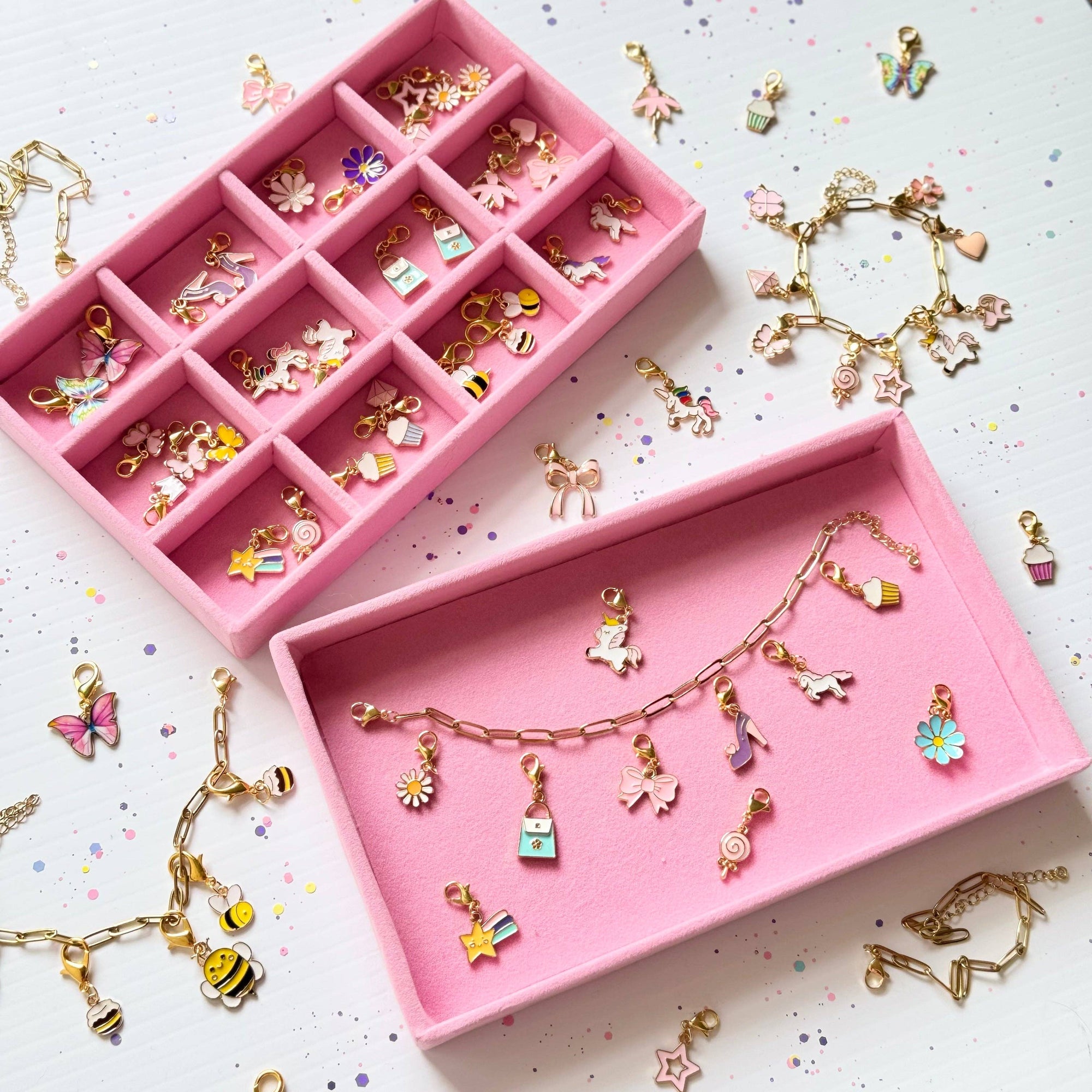 Sweet as Sugar Jewellery Making Charm Bracelet DIY Kit With Alloy Enamel Charms