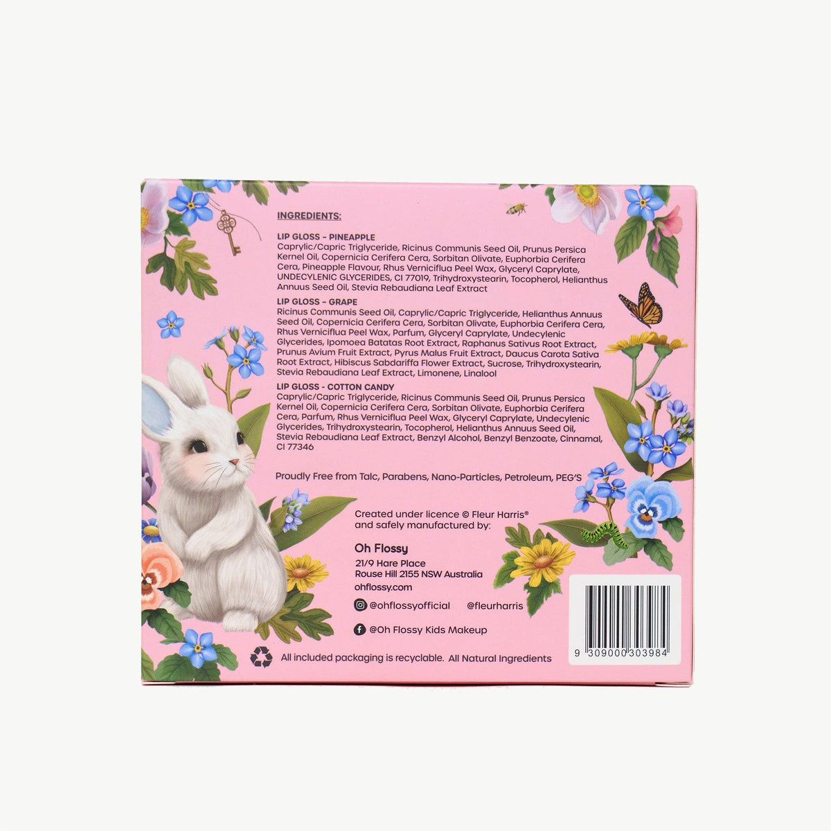 Oh Flossy X Fleur Harris - Garden of Dreams Collection Natural Lip Gloss Set