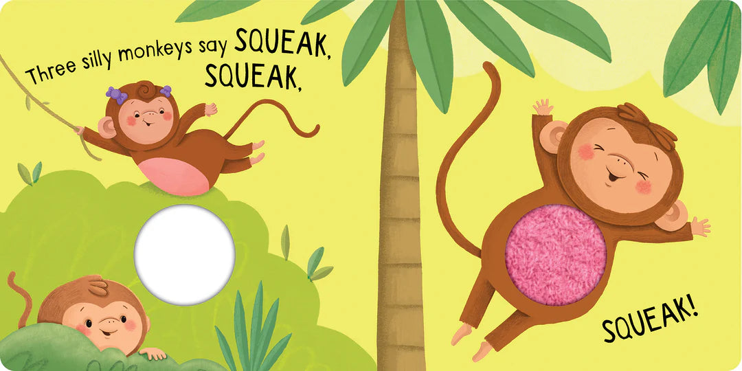 Book | Squeaky Plush Board Book - Five Silly Monkeys