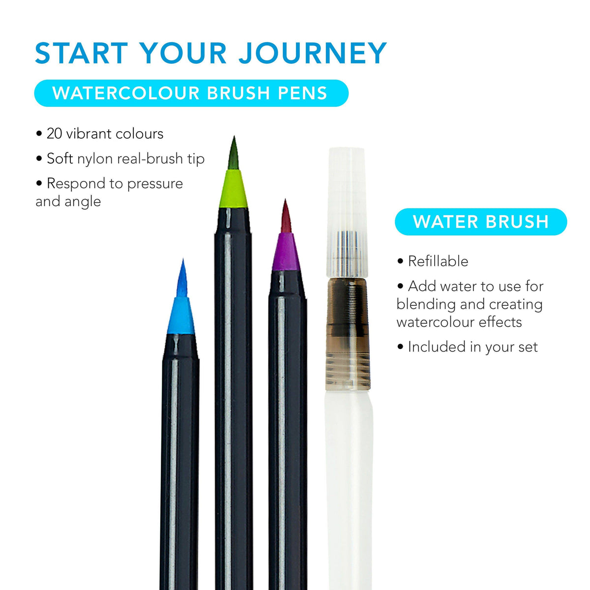 Life of Colour - Watercolour Brush Pens - Set of 20