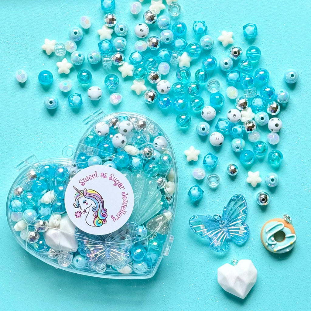 Sweet as Sugar Jewellery Making Kit Tiffany Teal Heart Shape