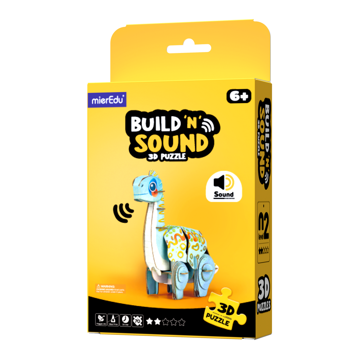MierEdu - POPUZ BUILD 'N' SOUND 3D PUZZLE - Dinosaurs