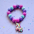 Sweet as Sugar Jewellery - Beaded Bracelet Matching Rainbow Unicorn Necklace