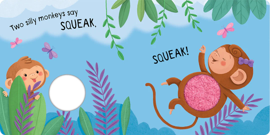 Book | Squeaky Plush Board Book - Five Silly Monkeys