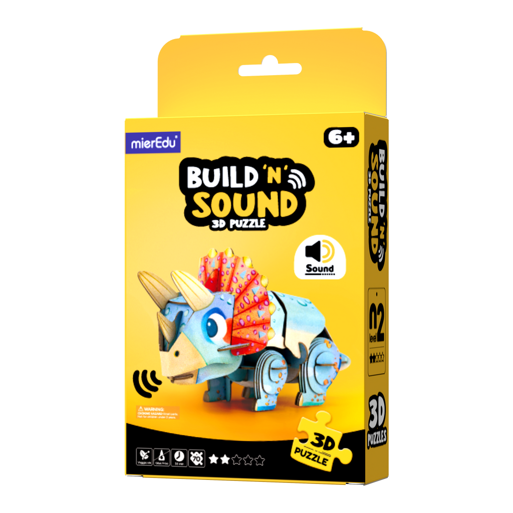 MierEdu - POPUZ BUILD 'N' SOUND 3D PUZZLE - Dinosaurs