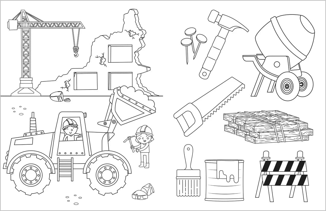 Book | Trucks & Diggers - Tattoo Activity Book
