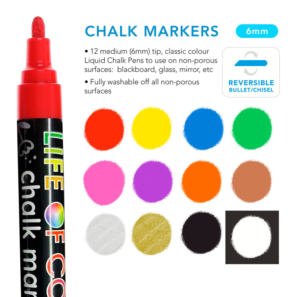 Life of Colour - Liquid Chalk Markers – 6mm Dual Tips