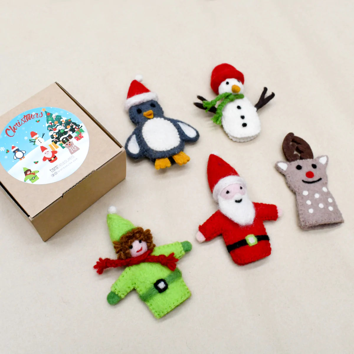 Tara Treasures - Christmas Santa, Finger Puppet Set