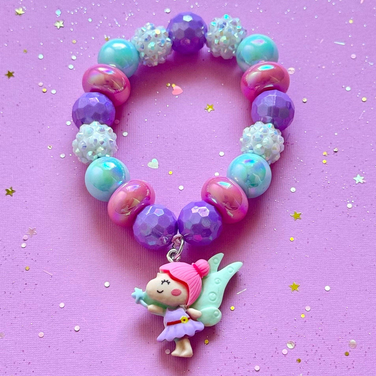 Sweet as Sugar Jewellery Beaded Bracelet Matching Fairy Necklace