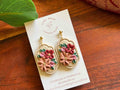 Lumu Moon - Red & Floral Bouquet Earrings - Short