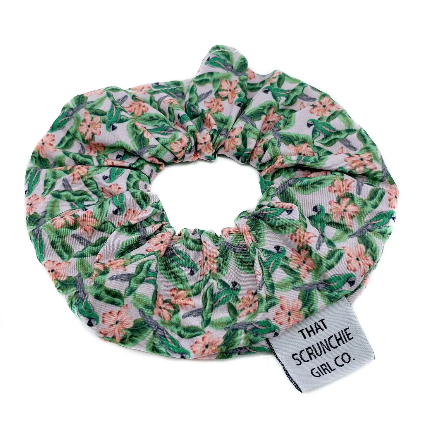 That Scrunchie Girl Co. - Blushing Parrots Hair Scrunchie