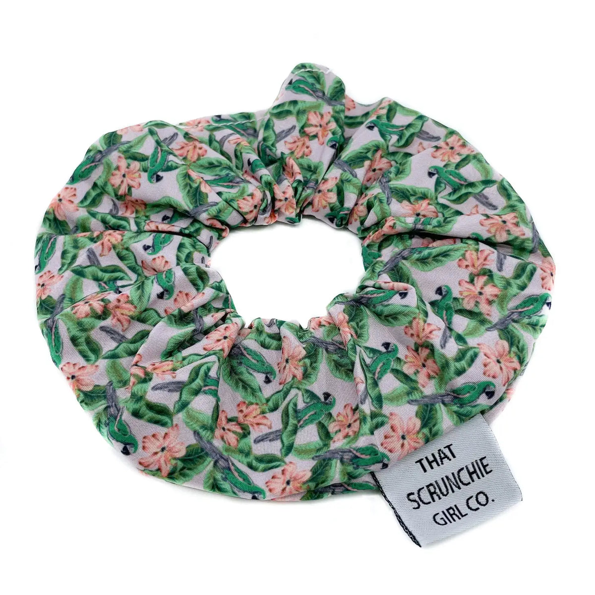 That Scrunchie Girl Co. - Blushing Parrots Hair Scrunchie