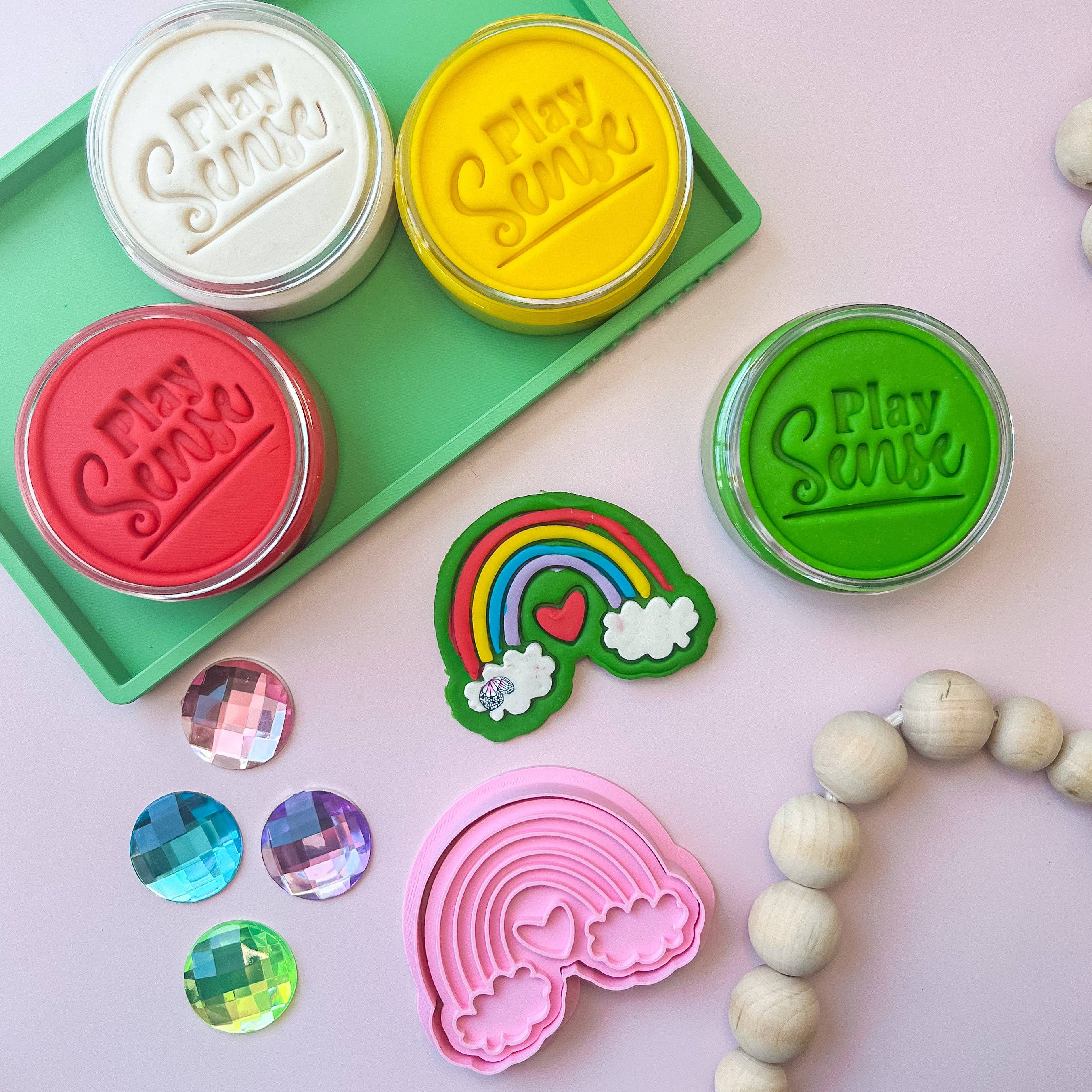Play Sense - Eco Playdough Stamp | Rainbow with heart