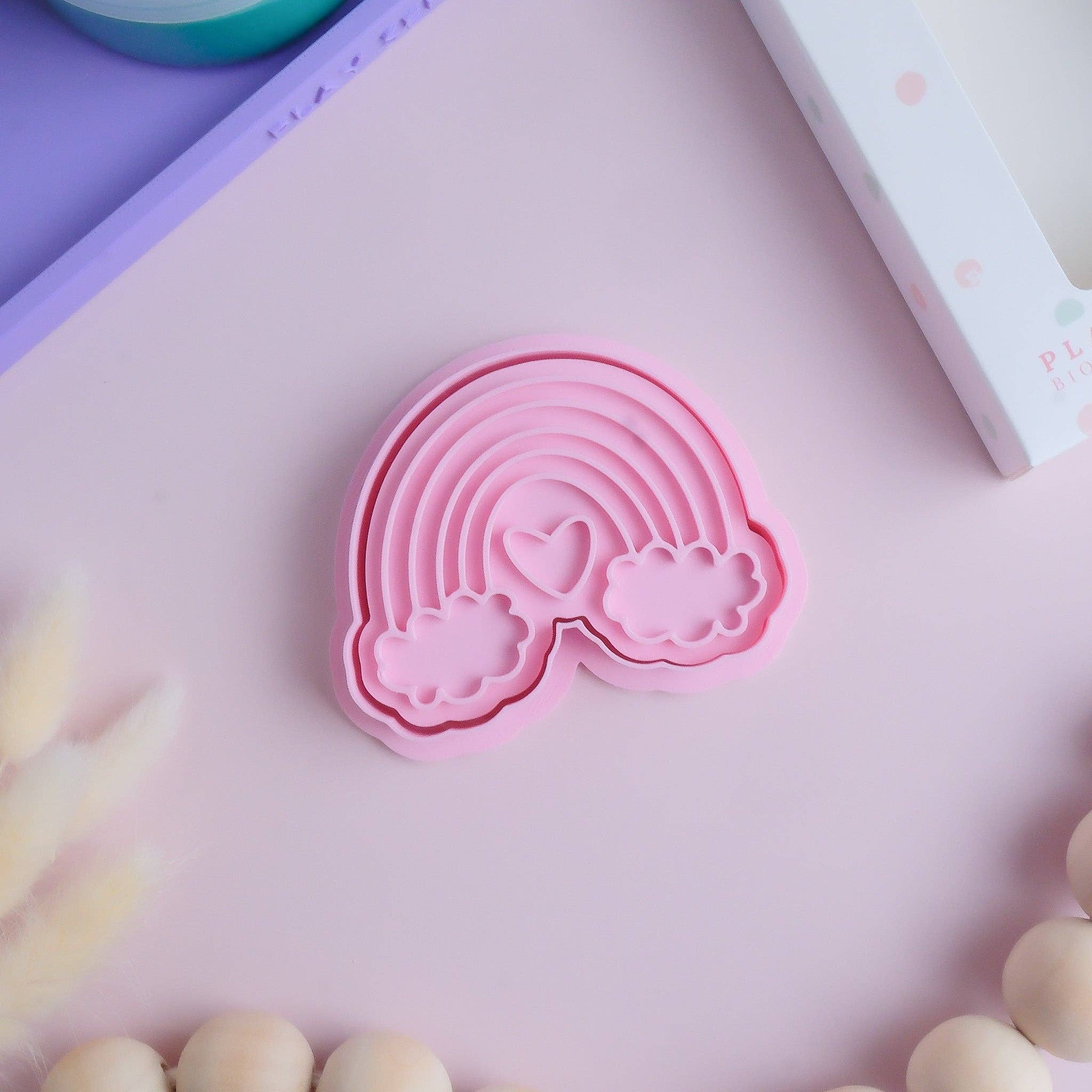 Play Sense - Eco Playdough Stamp | Rainbow with heart