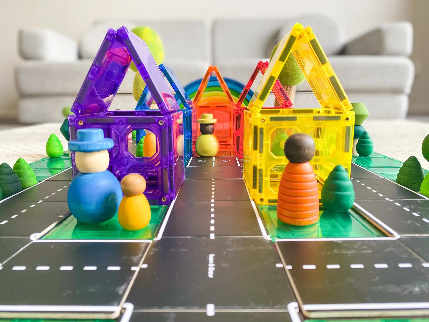 Learn & Grow Magnetic Tile Topper - Road Pack - 40pcs