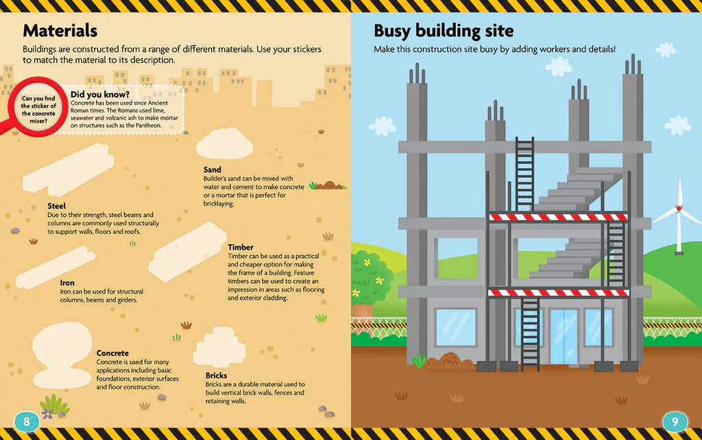 Book | FunFacts - Sticker Activity Book - Construction