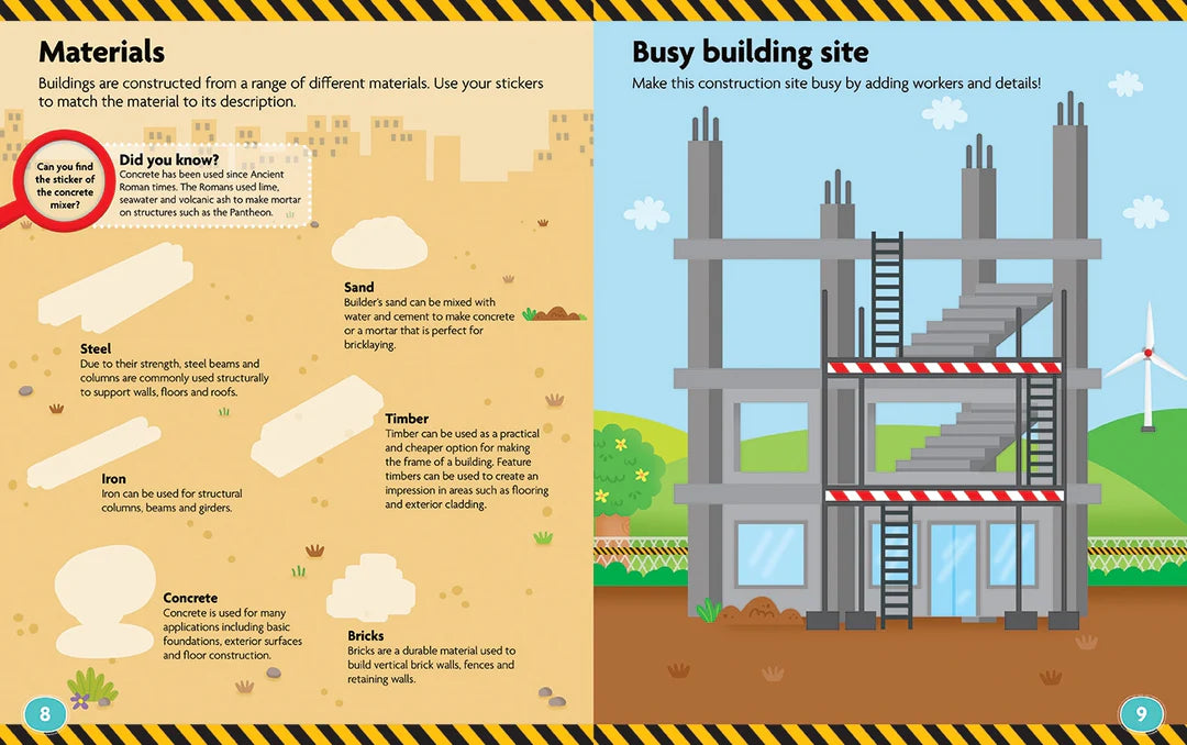 Book | FunFacts - Sticker Activity Book - Construction