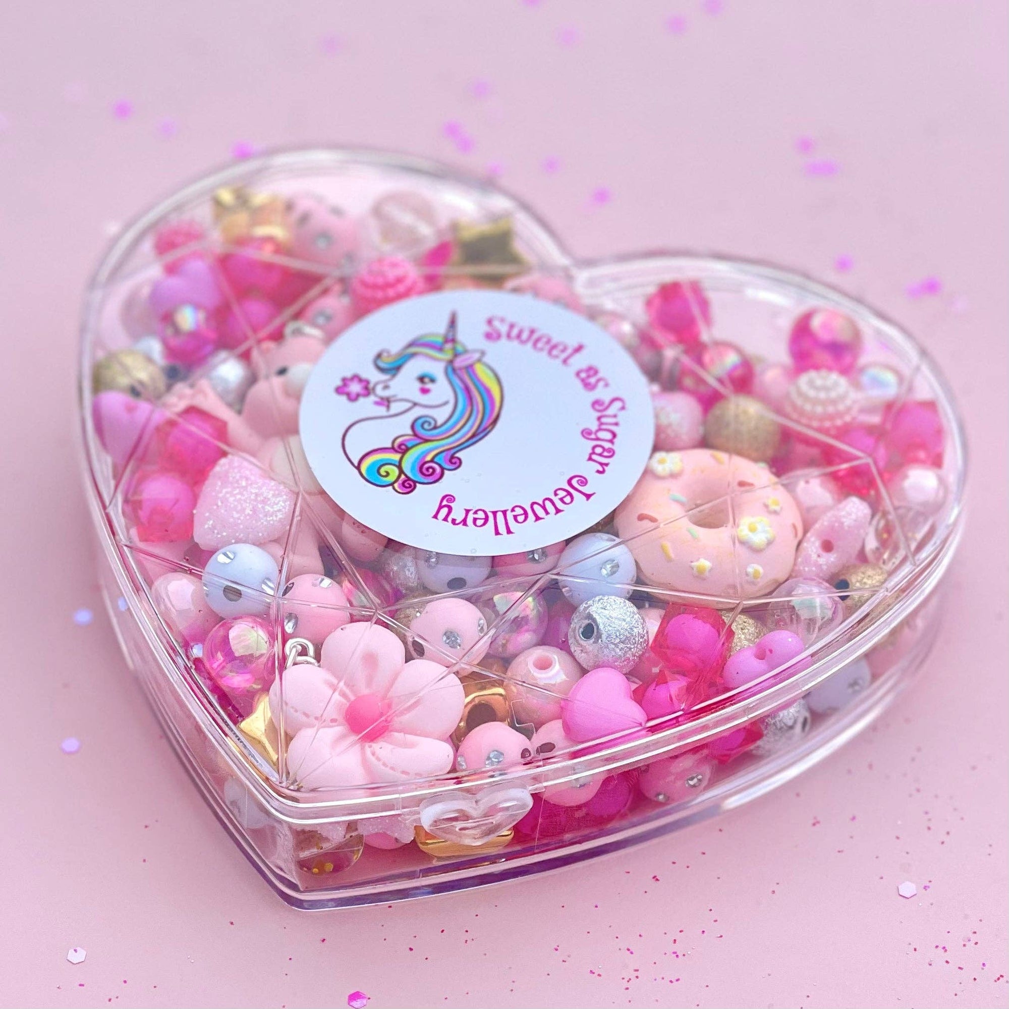 Sweet as Sugar Jewellery Making Kit Pink Heart Shape