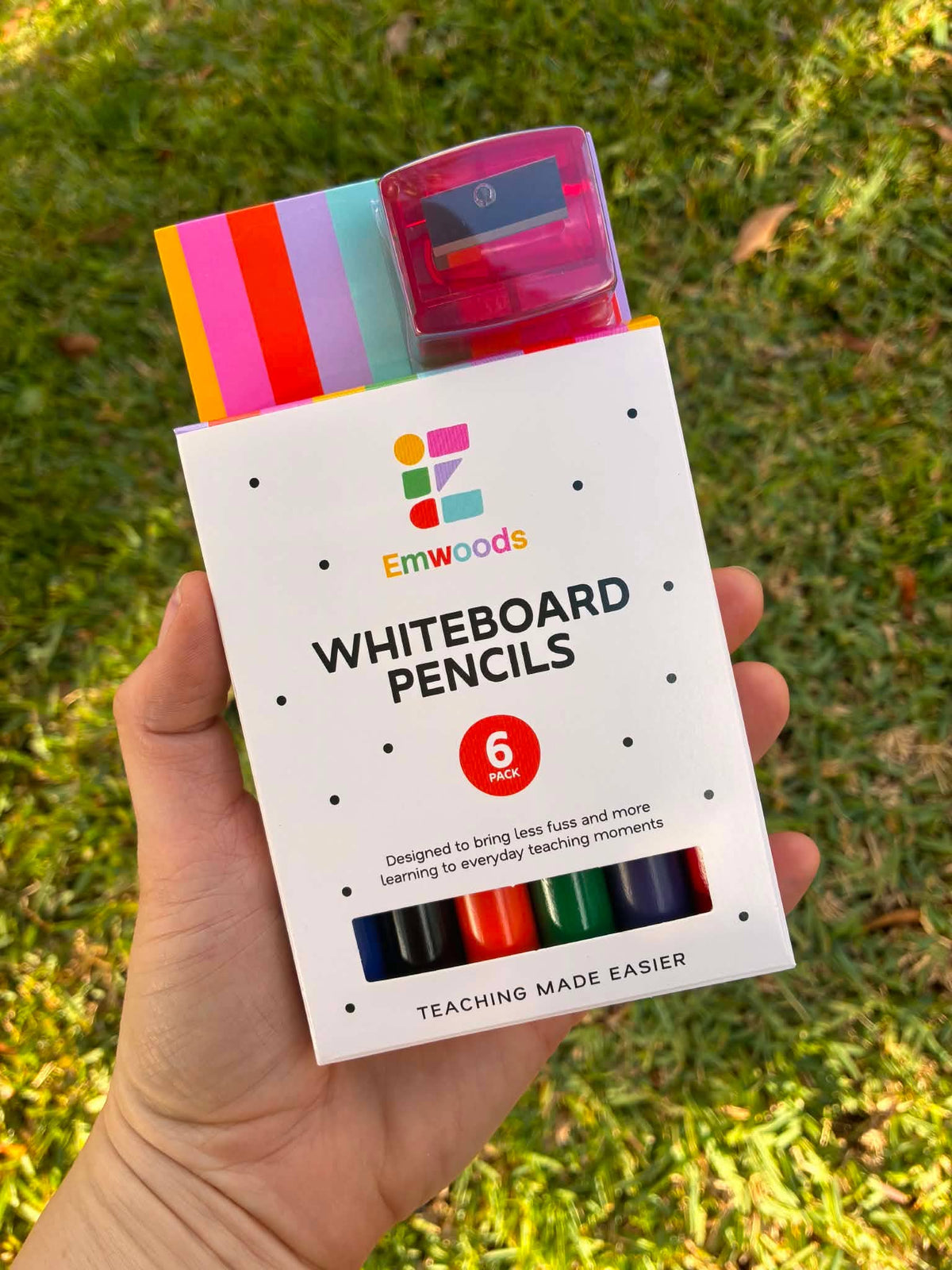 Emwoods - 6 Multicoloured Whiteboard Pencils
