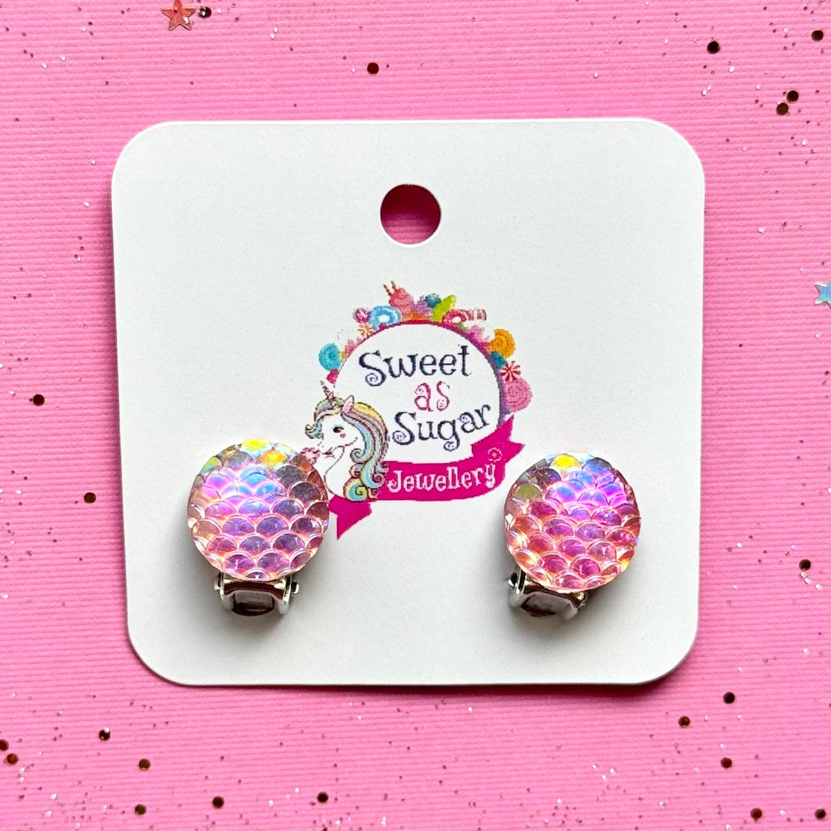 Sweet as Sugar Jewellery Earrings Clip On Mermaid Circle