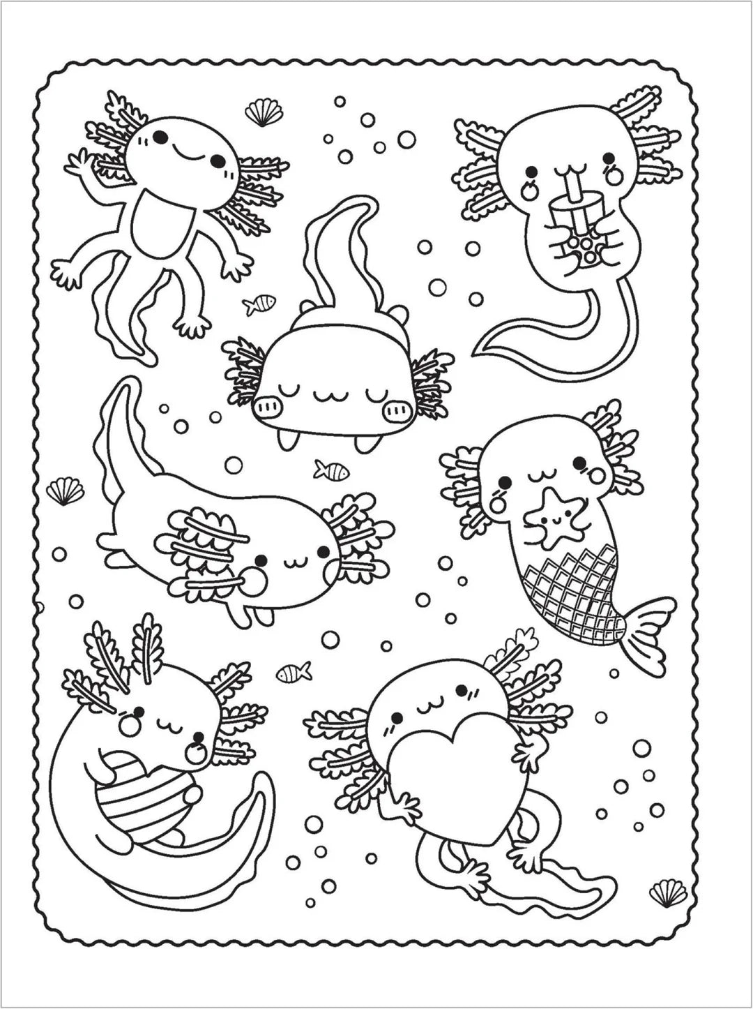 Book | Gem Art Colouring Book - Axolotl