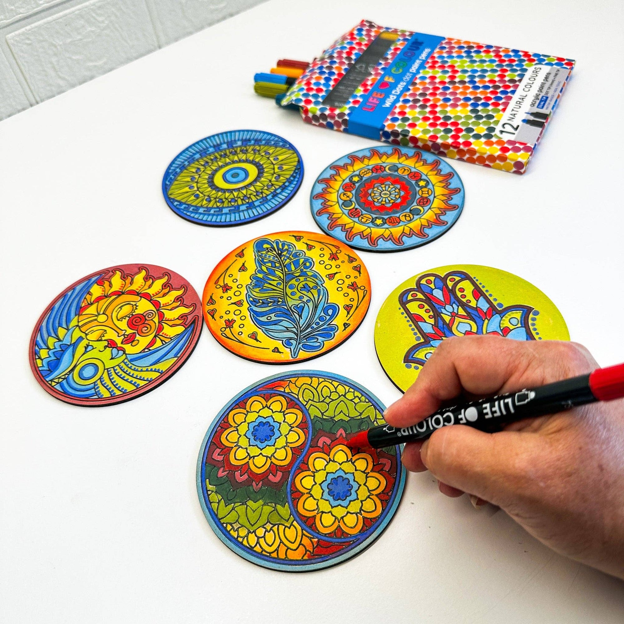 Life of Colour - Wild Dots Acrylic Paint Pens -  Set of 12 Earth Colours