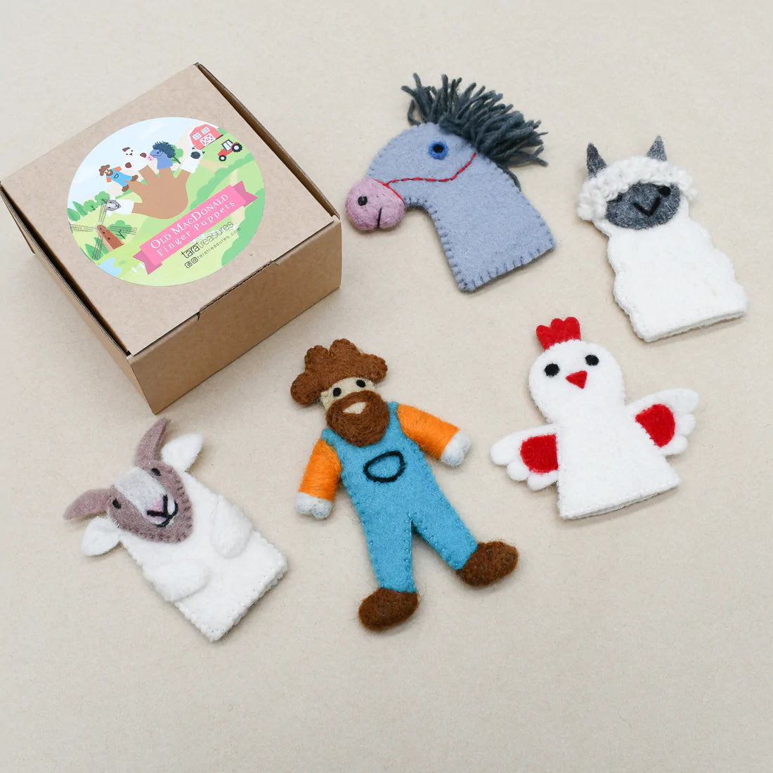 Old MacDonald Farm Animals - Finger Puppet Set ( B )