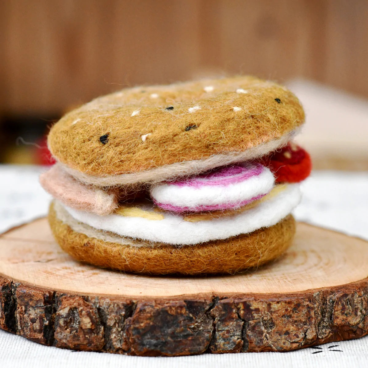 Tara Treasure Felt Bagel Stack Play Food Set