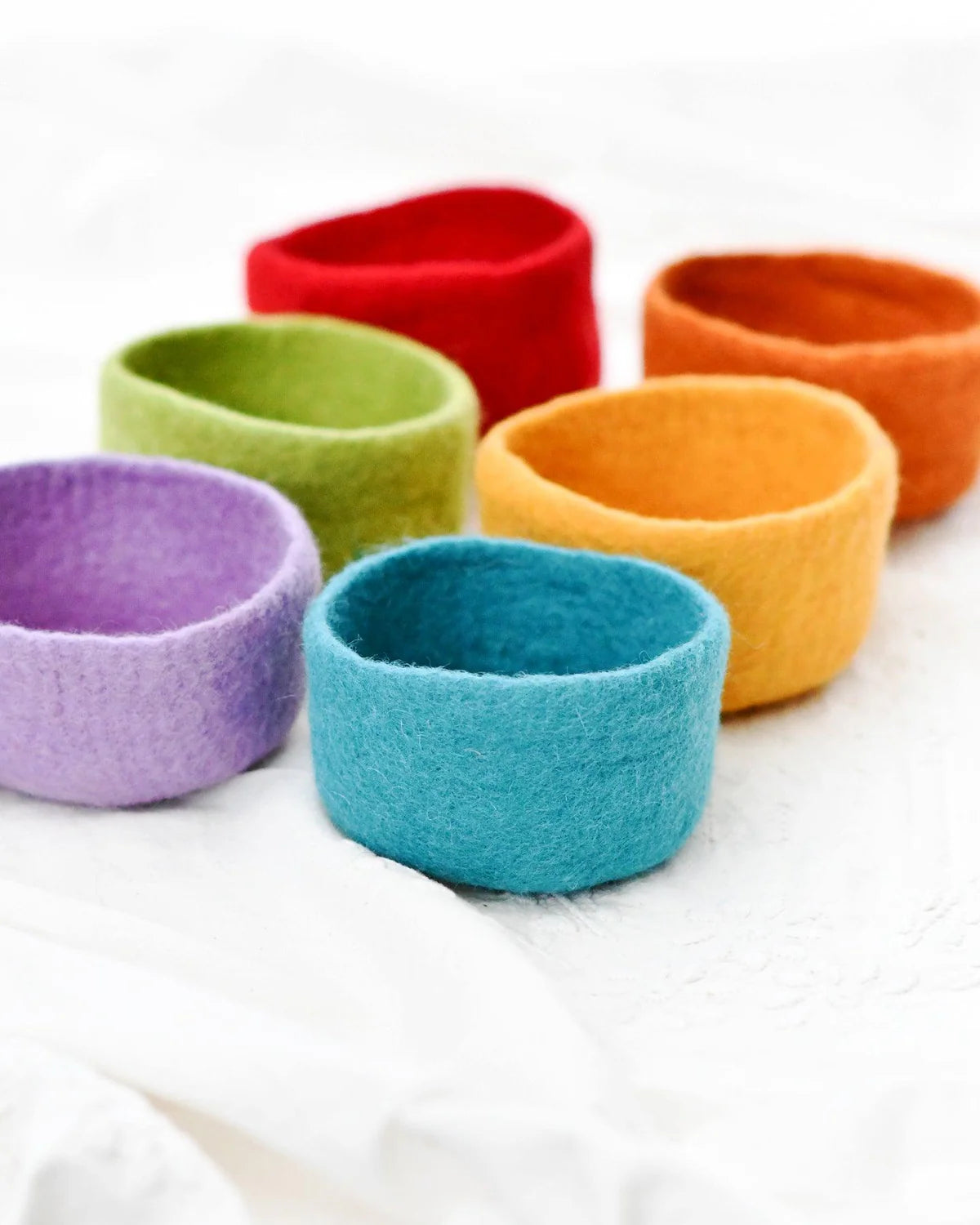 Tara Treasures - Felt Big Colourful Bowls - Set of 6