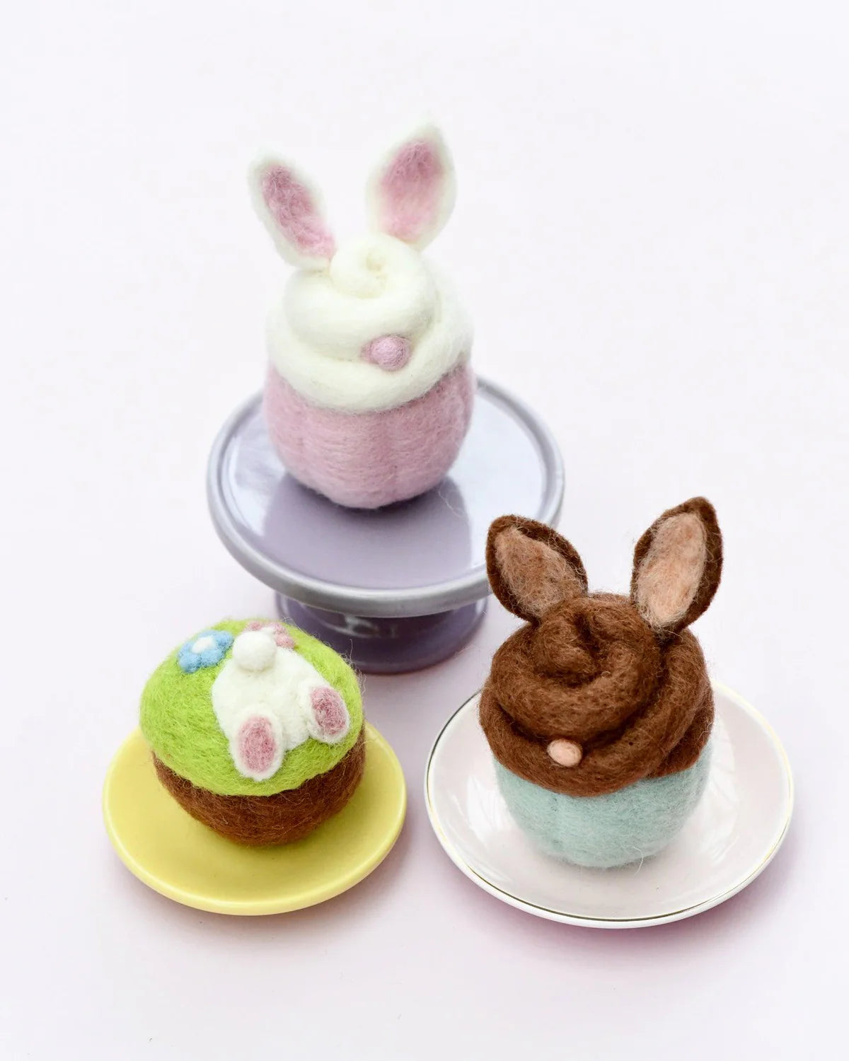 Tara Treasures - Felt Easter Bunny Cupcakes - Set of 3