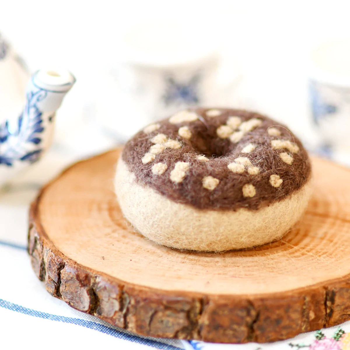 Tara Treasures - Felt Doughnuts with Chocolate Frosting and Nuts