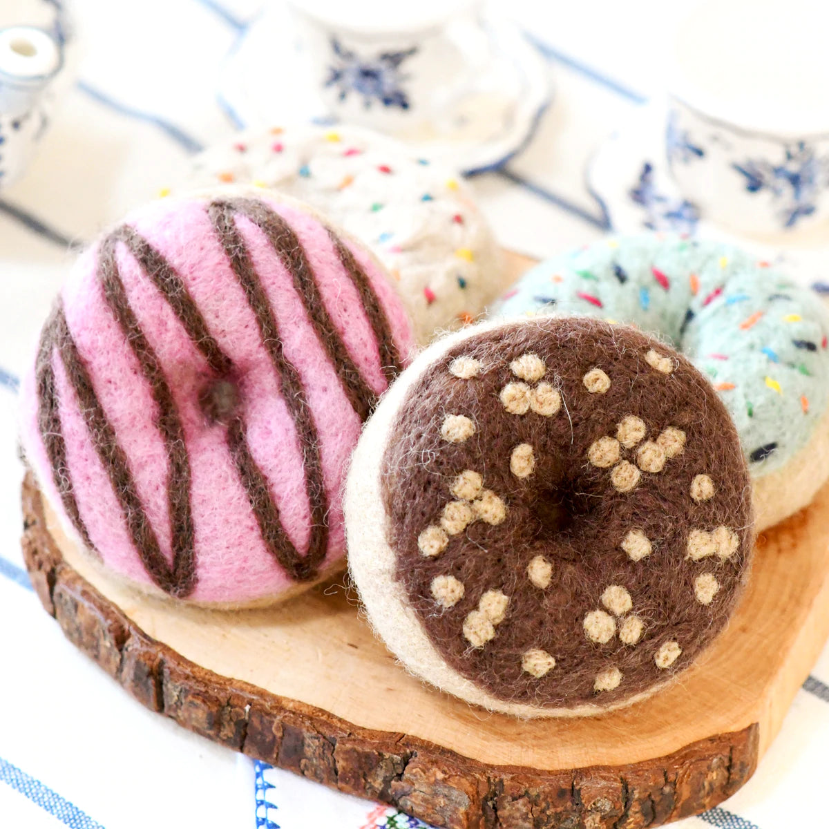 Tara Treasures - Felt Doughnuts with Classic Glaze and Rainbow Sprinkles