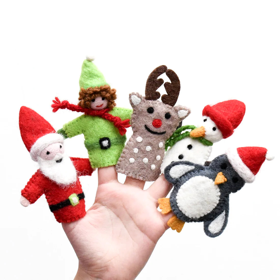tara treasure Christmas Santa, Finger Puppet Set