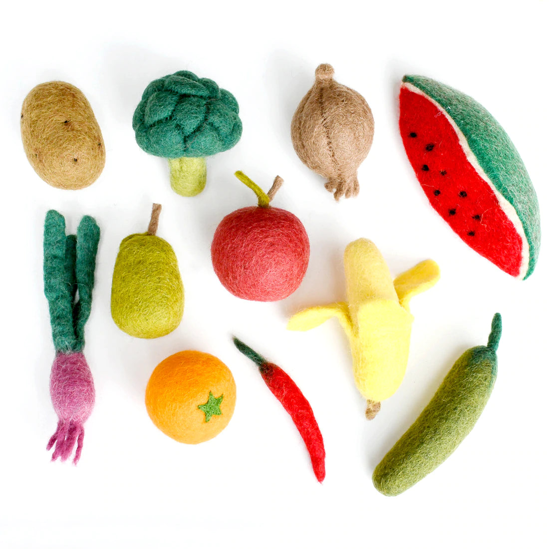 Tara Treasure Felt Vegetables and Fruits set watermelon, beetroot felt fruit