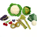 Tara Treasure Felt Vegetables and Fruits set cauliflower, grapes, kiwi. cherry