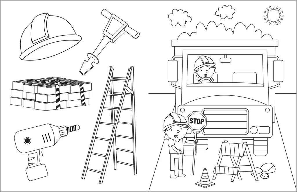 Book | Trucks & Diggers - Tattoo Activity Book
