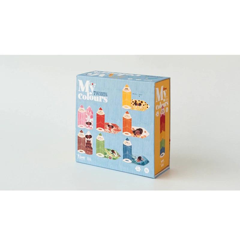 6 colourful reversible puzzles so that the little ones in the house have fun with the colours they like the most.