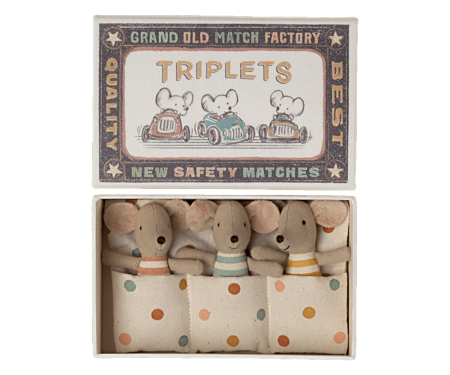 Maileg - Triplet Baby Mice in Matchbox