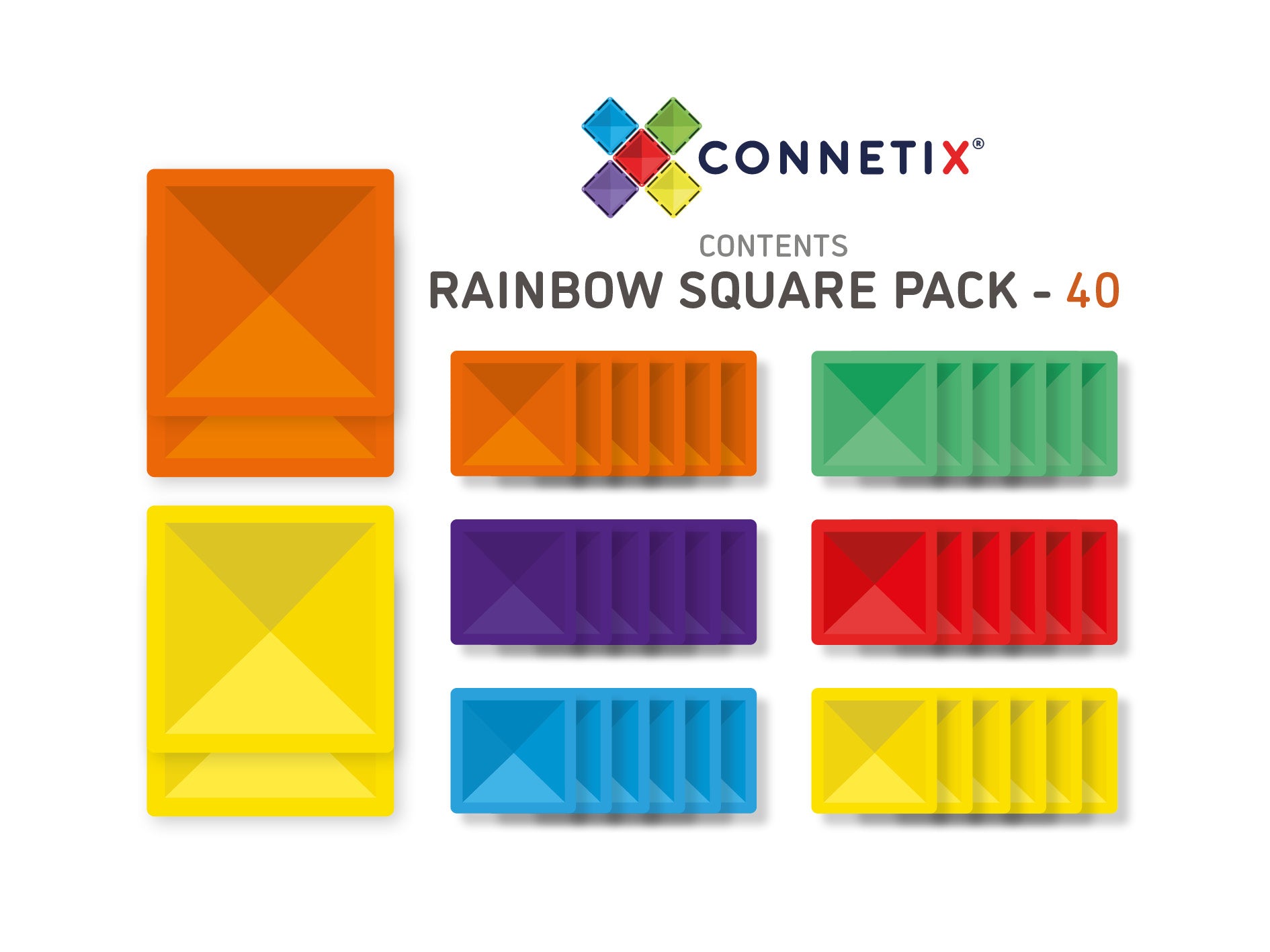 CONNETIX - Rainbow Square Pack 40 pc