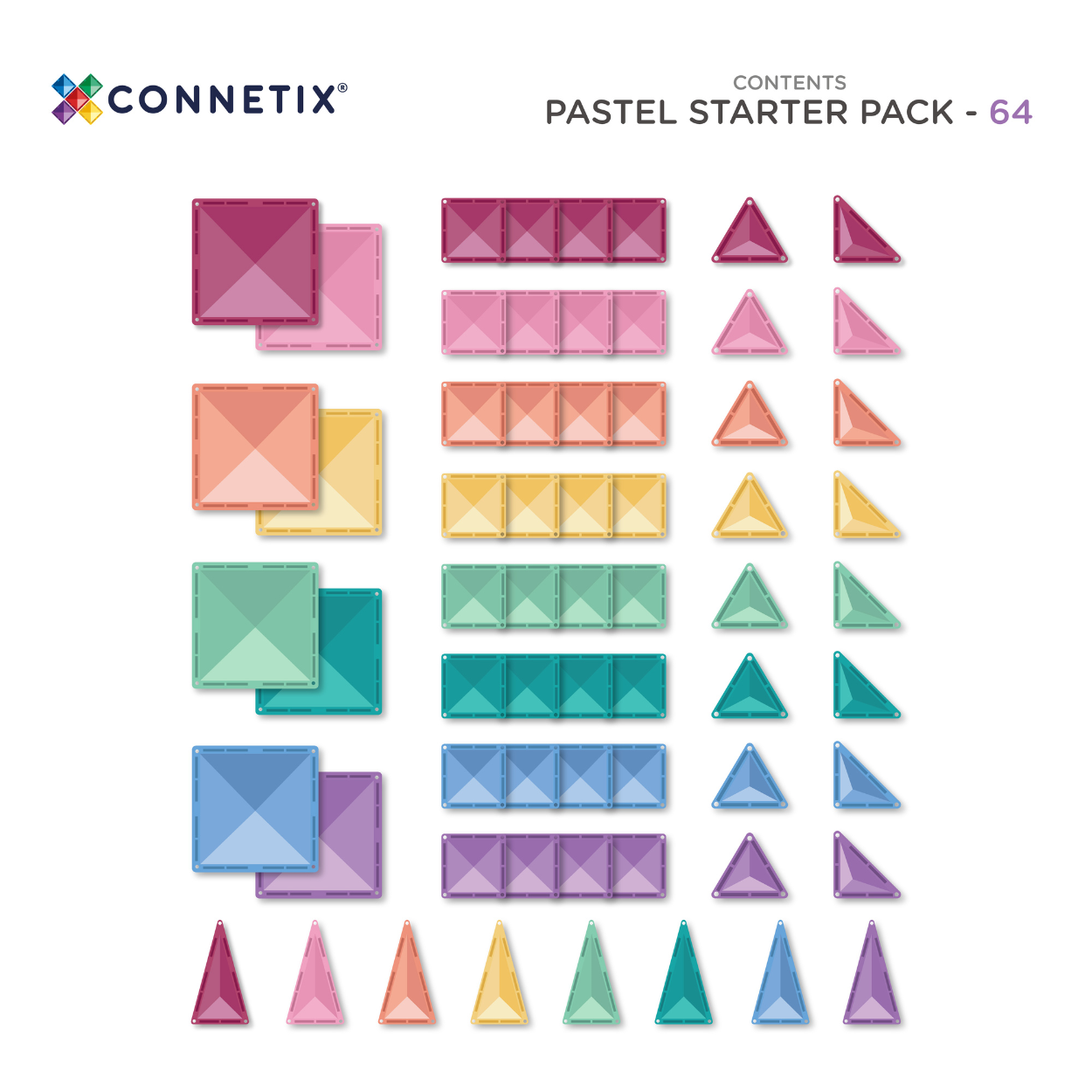 CONNETIX - Pastel Starter Pack 64 pc