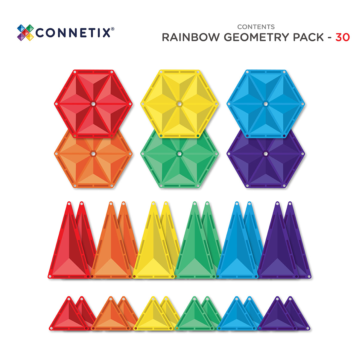 CONNETIX - Rainbow Geometry Pack 30 pc