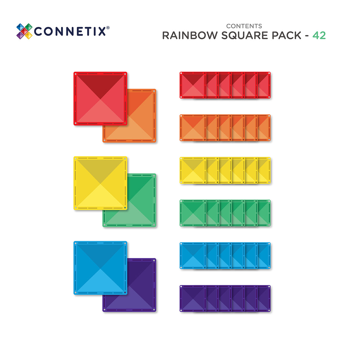 CONNETIX - Rainbow Square Pack 42 pc