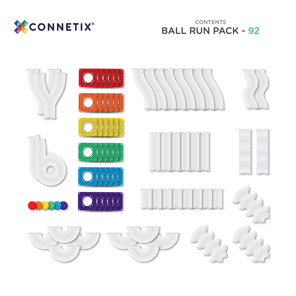 CONNETIX - Rainbow Ball Run Pack 92 pc