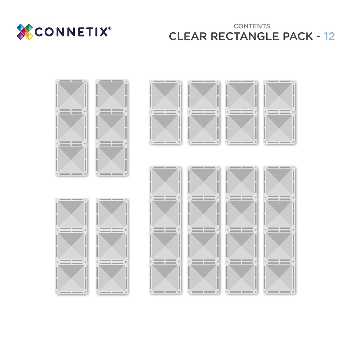 (Pre-Order; ETA 17/09) CONNETIX - Clear Rectangle Pack 12 pc
