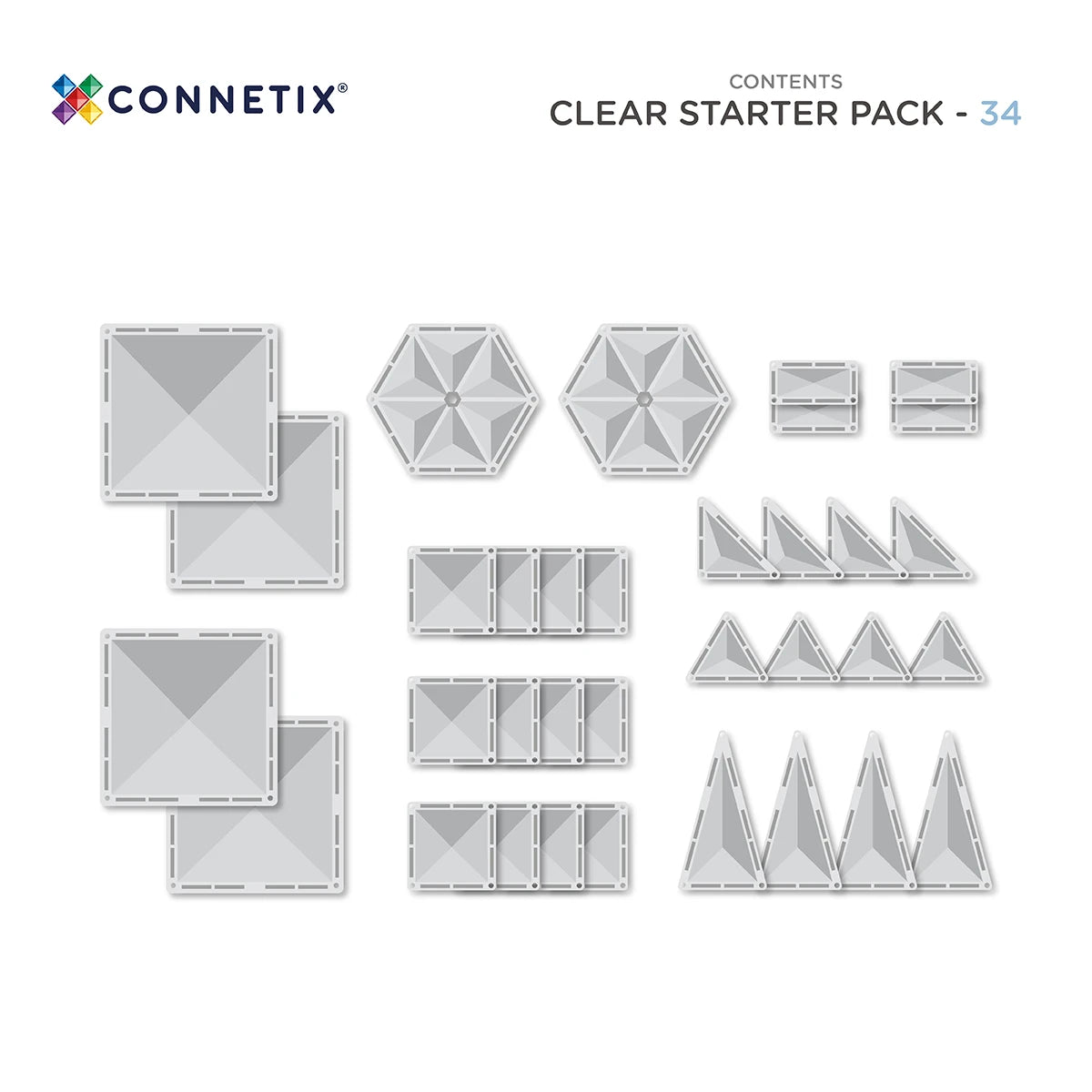 (Pre-Order; ETA 17/09) CONNETIX - Clear Starter Pack 34 pc
