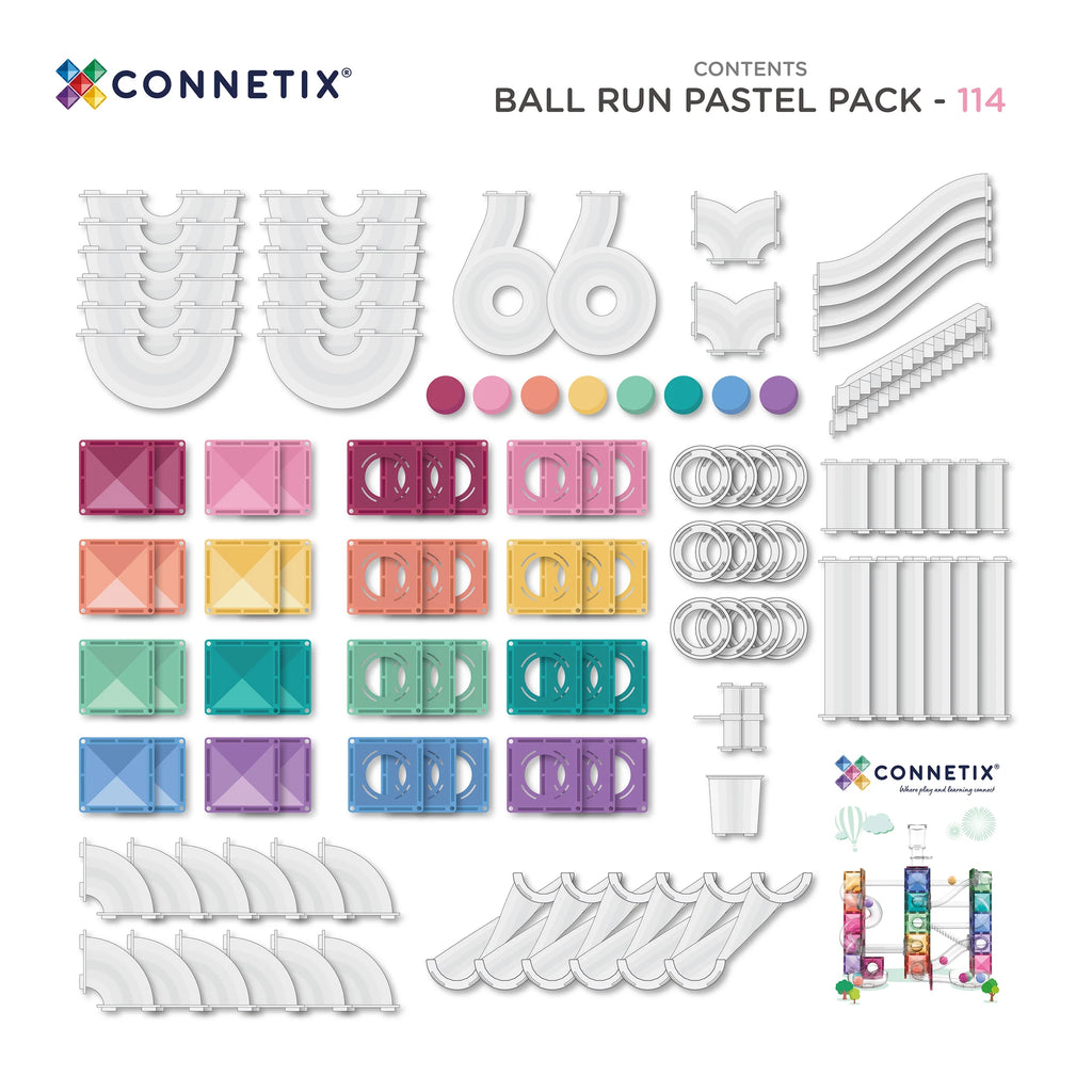 (Pre-Order; ETA 17/09) CONNETIX - Ball Run Pastel Pack 114 pc (NEW)