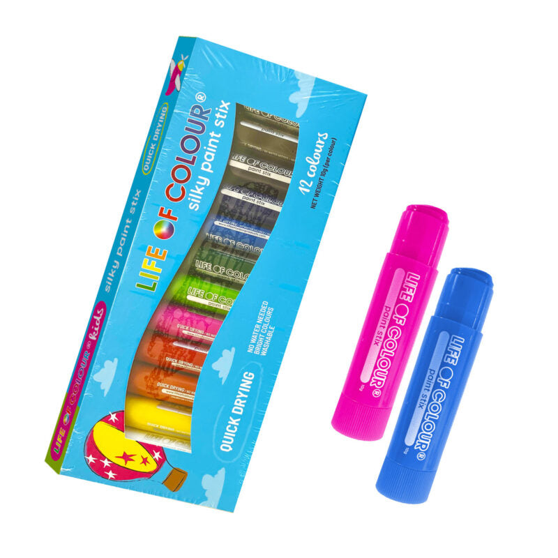 Paint stix, life of colour, art supplies, silky paint stix, paint sticks, kids crayons, window crayons